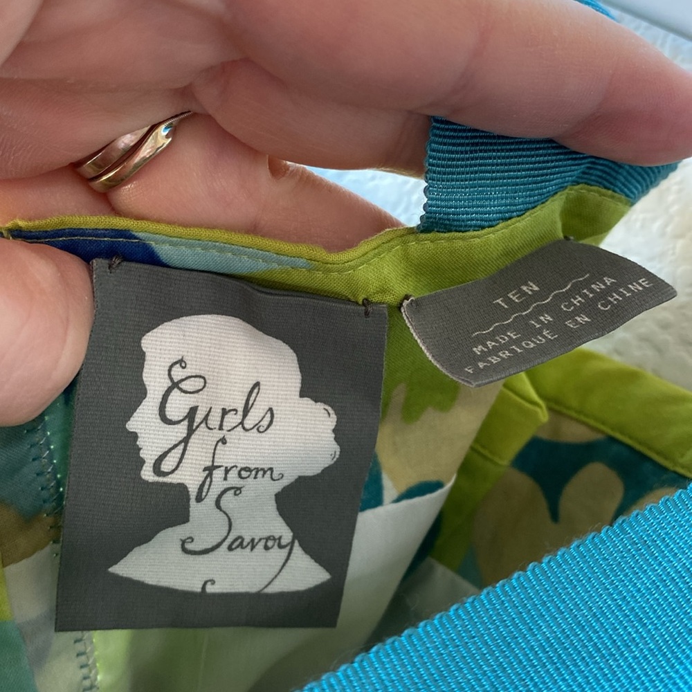 Girls from Savoy | Poplin printed midi dress - Picture 3 of 5